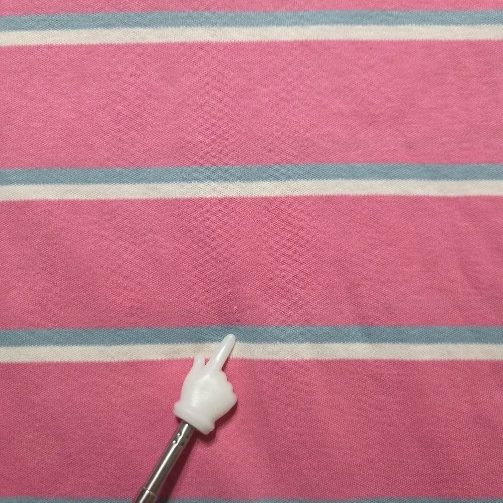 Vintage Polo Ralph Lauren Knit Polo Men's   XL Pink‎ White Striped Made In USA